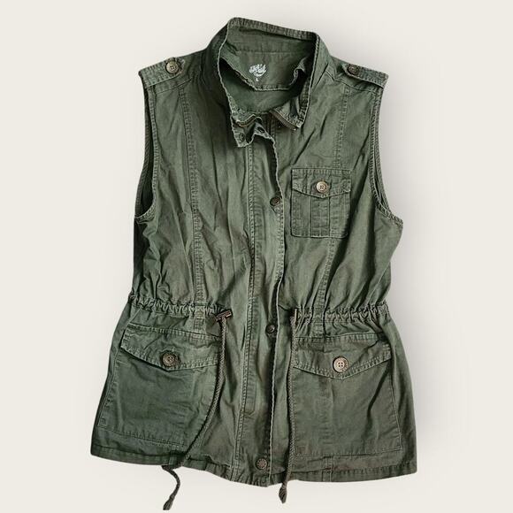 Tickled teal Jackets & Blazers - Tickled Teal Vest Women's Sz L Green Full Zip/Snap Cargo Traveler Hiking
